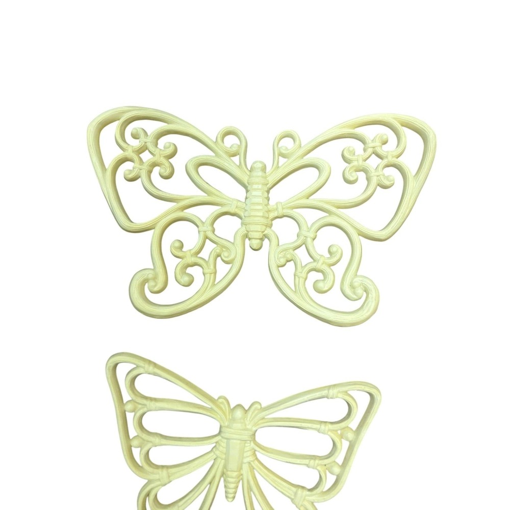 1986 Vintage Faux Bamboo Mirror Butterfly Shelf Set Homco Cottagecore Retro Boho - Picture 6 of 14
